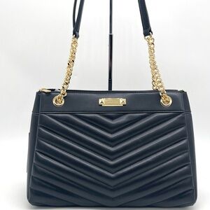 Michael Kors Black Quilted Whitney Shoulder Tote Bag